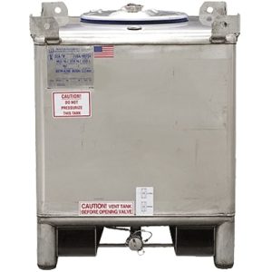 350 Gallon 304 Stainless Steel LiquiTote Center Drain IBC Tote Tank
